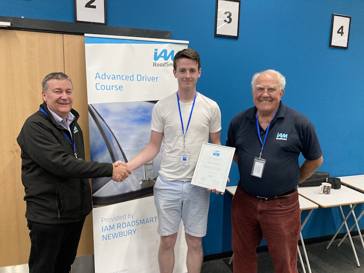 IAM RoadSmart Newbury members celebrating a successful qualification